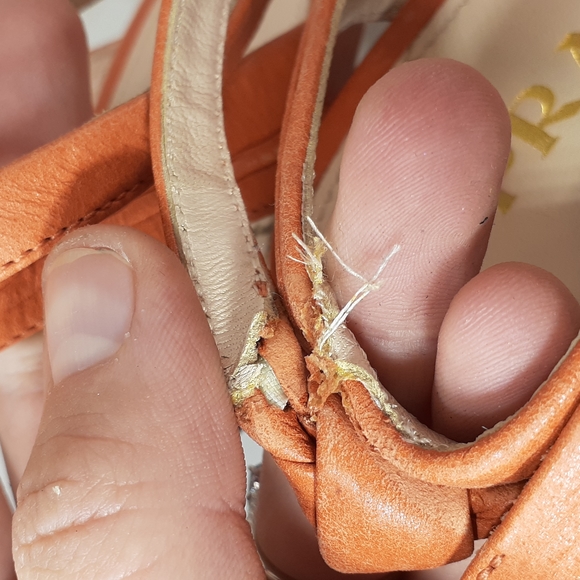 Vintage Prada orange leather platform heels size 35.5 size 5.5 - Picture 9 of 15